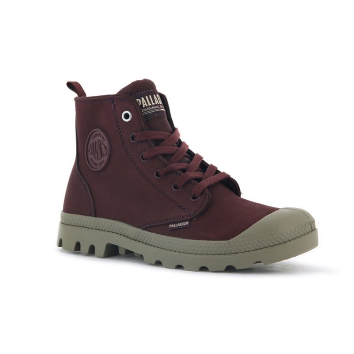 Dámské Boty Palladium Pampa Hi Zip SL Vínové | CZ NZB-78R
